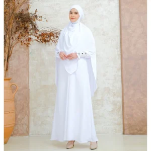 Abaya French Khimar Set Cadar Gamis Umroh Wanita Muslimah Syari